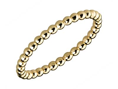 Gold Filled Beaded Ring 2mm Size S - Standard Image - 2