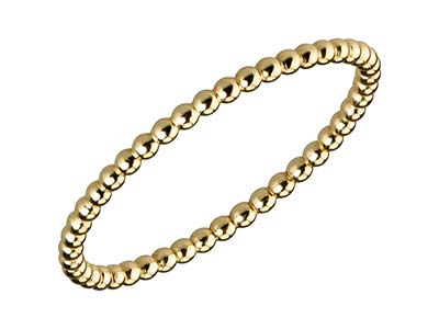 Gold Filled Beaded Ring 1.5mm Size O - Standard Image - 2