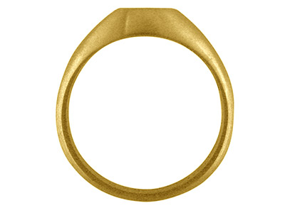 9ct Yellow Gold Rubover Ring       Single Stone Oval Hallmarked Stone Size 10x8mm Size S Open Back And   Hollowed Shoulder - Standard Image - 2