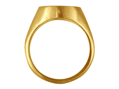 9ct Yellow Gold Rubover Ring       Single Stone Oval Hallmarked Stone Size 12x10mm Size Q Open Back And  Solid Shoulders - Standard Image - 2