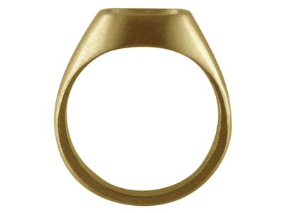 9ct Yellow Gold Rubover Ring       Single Stone Hallmarked Stone Size 12x10mm Cushion Size S Open Back,  100% Recycled Gold - Standard Image - 2
