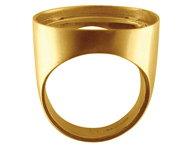 9ct Yellow Gold 1/2 Sovereign Ring Bezel Plain Hallmarked Size S Open Back - Standard Image - 1