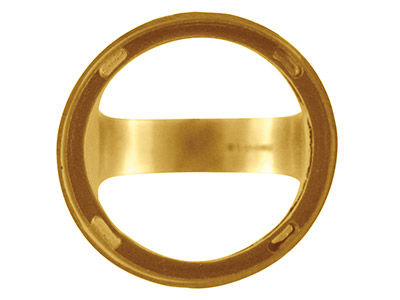 9ct Yellow Gold 1/2 Sovereign Ring Bezel Plain Hallmarked Size S Open Back - Standard Image - 2