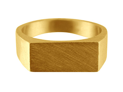 9ct Yellow Gold G1 Initial Ring    Rectangular 13x6mm Hallmarked Head Depth 0.9mm Size K