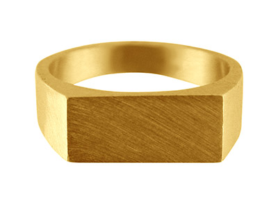 9ct Yellow Gold G3 Initial Ring    Rectangular 14x9mm Hallmarked Head Depth 1.2mm Size O