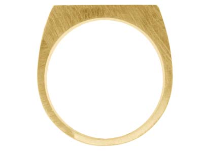 9ct Yellow Gold Initial Ring       Rectangular 14x9mm Hallmarked Head Depth 1.2mm Size O - Standard Image - 2