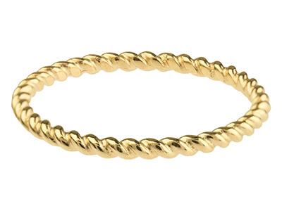 Flat Twist Ring - Thin Gold Twisted Ring Band – Dea Dia