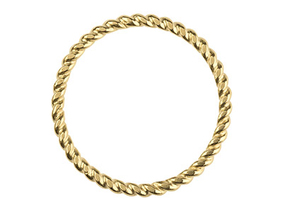 9ct Yellow Gold Twist Band Ring    1.6mm Wide Hallmarked Size O - Standard Image - 2