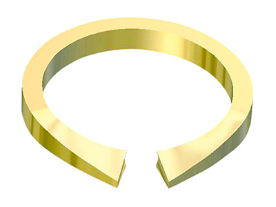 9ct Yellow Gold Medium Knife Edge  Rectangular Ring Shank Size M - Standard Image - 2