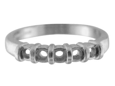 9ct White Gold 12 Eternity Ring 5 Stone Hallmarked Stone Size 3mm    Round Size O, 100 Recycled Gold