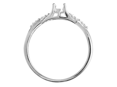 9ct White Gold Semi Set            Diamond Ring Mount Hallmarked 12   Round Total 0.06ct Centre To       Accommodate 4.0mm - Standard Image - 2