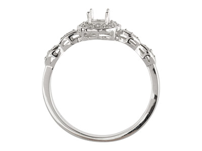 9ct White Gold Semi Set            Diamond Ring Mount Hallmarked 22   Round Total 0.13ct Centre To       Accommodate 4.0mm - Standard Image - 2