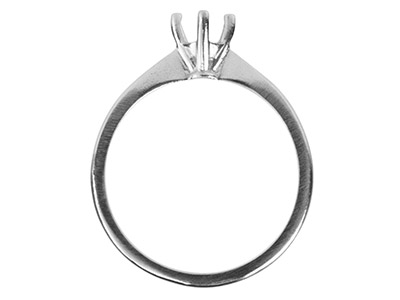 9ct White Gold Round 4 Prong Ring  Mount 30pt Hallmarked