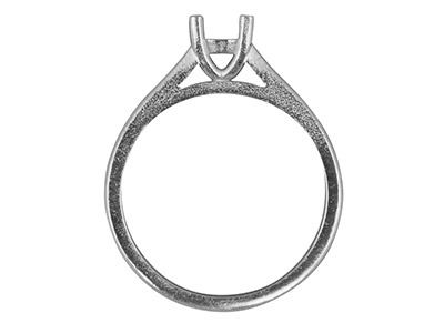 9ct White Gold Round 4 Claw Double Bezel Ring MOUNT 4.0mm Hallmarked  25pt Size M - Standard Image - 1