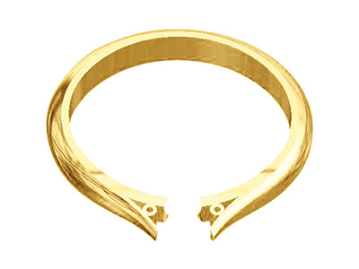 18ct Yellow Gold Light Tapered Ring Shank With Cheniers Size M - Standard Image - 2