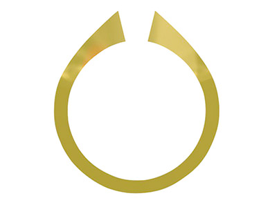 18ct Yellow Gold Medium Knife Edge Rectangular Ring Shank Size M - Standard Image - 1