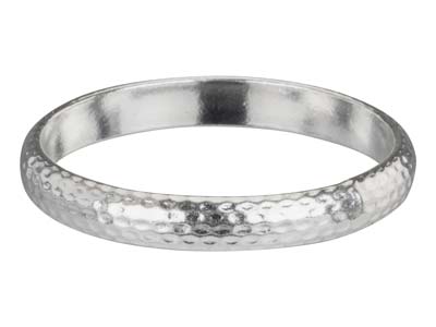 Sterling Silver Hammered Ring 3mm  Size O - Standard Image - 1
