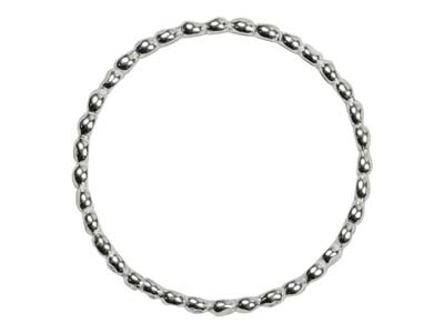 Sterling Silver Flat Beaded Ring   1.5mm Size K - Standard Image - 2