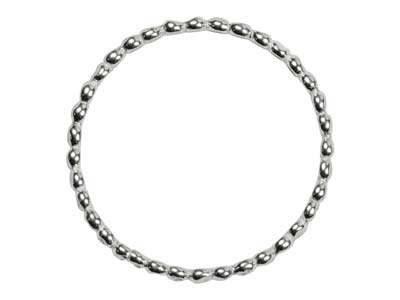 Sterling Silver Flat Beaded Ring   1.5mm Size M - Standard Image - 2