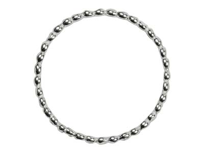 Sterling Silver Flat Beaded Ring   1.5mm Size O - Standard Image - 2