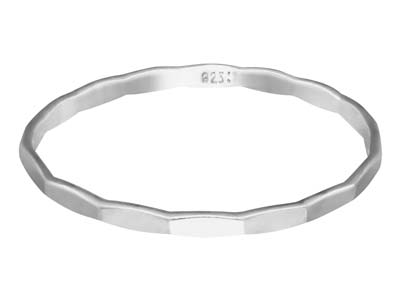 Sterling Silver Hammered Ring 1.5mm Size J1/2 - Standard Image - 1