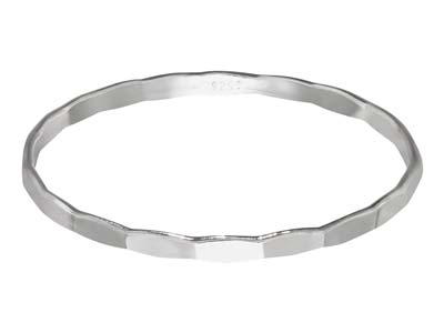 Sterling Silver Hammered Ring 1.5mm Size N1/2 - Standard Image - 1