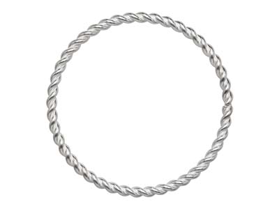 Sterling Silver Twisted Ring 0.9mm Size N12