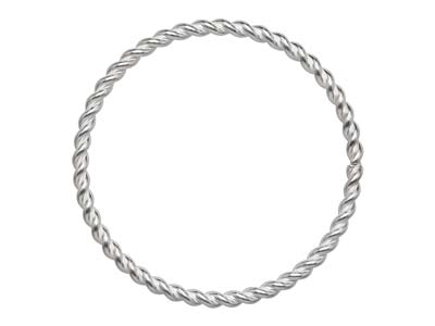 Sterling Silver Twisted Ring 0.9mm Size N12