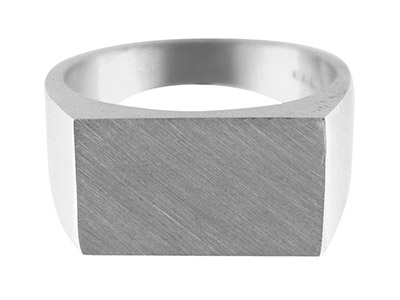 Sterling Silver G6 Initial          Rectangular Ring Hallmarked 17x11mm Head Depth 2.1mm Size R