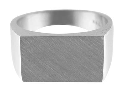 Sterling Silver Initial Rectangular Ring 18x10mm Hallmarked Head Depth  1.75mm Size R, 100 Recycled Silver