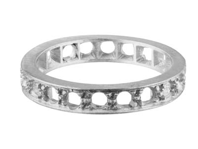 Sterling Silver Full Eternity Ring Hallmarked Stone Size2.4mm Size M  20 Grain Set, 100 Recycled Silver