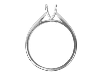 Argentium Round V Shape Claw Ring  5.0mm 50pt Size M