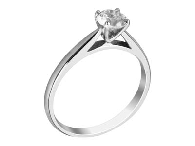 Argentium Round V Shape Claw Ring  5.0mm 50pt Size M - Standard Image - 3