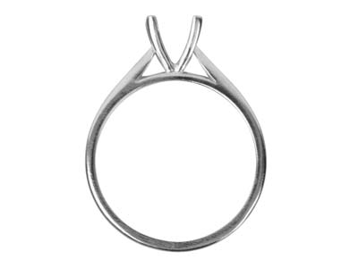 Argentium Round V Shape Claw Ring  75pt Size M