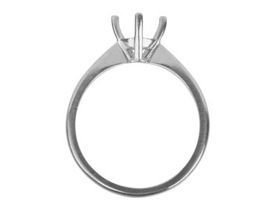 Argentium Round 4 Prong 6.0mm Ring 75pt Size M