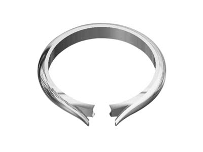 Argentium Heavy Tapered Ring       Without Cheniers Size M - Standard Image - 2
