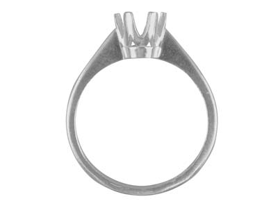 Argentium Medium Knife Edge D Shape Ring Shank Size M - Standard Image - 2