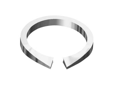 Argentium Heavy Knife Edge         Rectangular Ring Shank Size M - Standard Image - 2