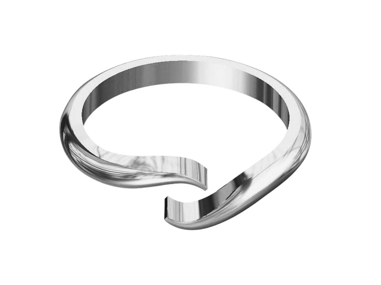 Argentium Heavy Solid Crossover Ring Shank Size M