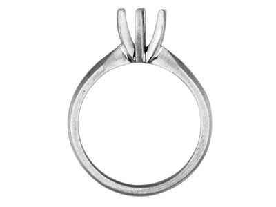 Platinum Round 6 Claw Ring Mount   6.0mm Hallmarked 0.75pt Size M
