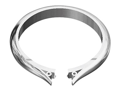 Platinum Heavy Tapered Ring Shank  With Cheniers Size M - Standard Image - 2