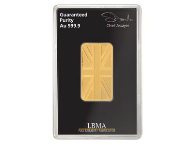 Fine Gold Bar 1 Oz 31.1gm Stamped  UK Design With A Serial Number And Supplied In A Blister Pack, 100%   Recycled Gold - Standard Image - 2