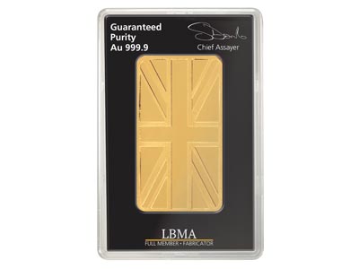 Fine Gold Bar 100gm Stamped        UK Design With A Serial Number And Supplied In A Blister Pack, 100%   Recycled Gold - Standard Image - 2