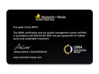Fine Gold Bar 1gm H+m Fine Card    Design - Standard Image - 2
