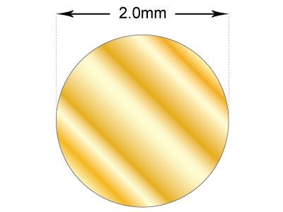 9ct Yellow Gold Round Wire 2.00mm X 100mm, Fully Annealed, 100%         Recycled Gold - Standard Image - 3