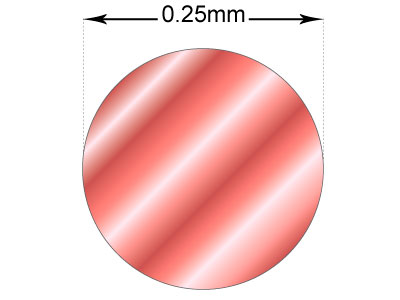 9ct Red Gold Round Wire 0.25mm Half Hard, Laser Wire, 100% Recycled     Gold - Standard Image - 2