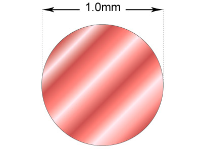 9ct Red Gold Round Wire 1.00mm,    100% Recycled Gold - Standard Image - 2