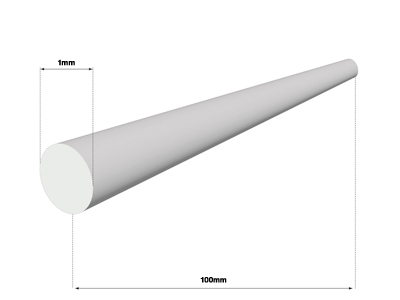 9ct White Gold Round Wire 1.00mm X 100mm, Fully Annealed, 100%        Recycled Gold - Standard Image - 2