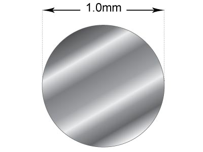 9ct White Gold Round Wire 1.00mm X 100mm, Fully Annealed, 100%        Recycled Gold - Standard Image - 3