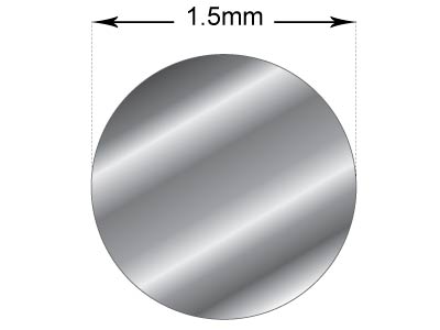 9ct White Gold Round Wire 1.50mm X  50mm, Fully Annealed, 100% Recycled Gold - Standard Image - 3